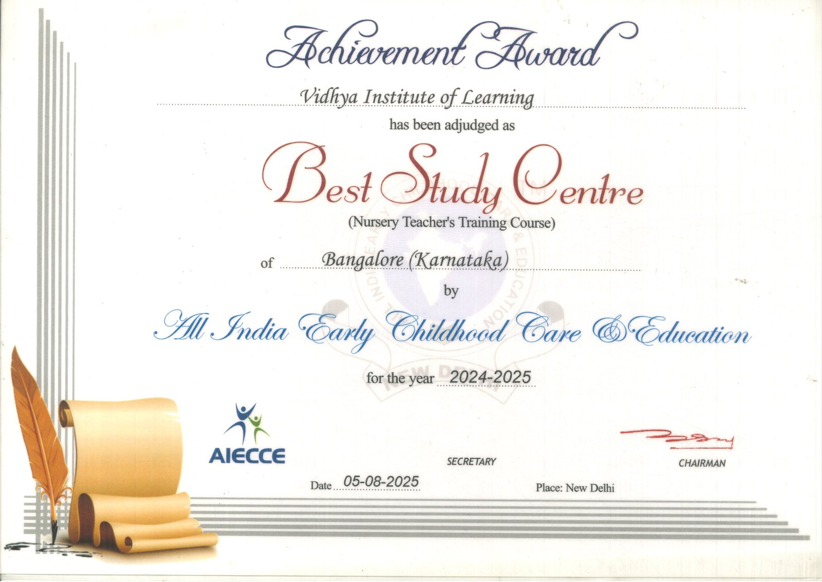Vidhya Institute of Learning Award